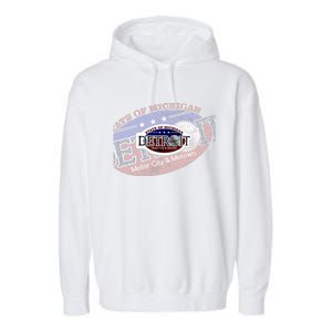 Cool Detroit Motor City Motown Logo Garment-Dyed Fleece Hoodie