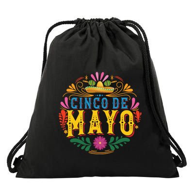Cinco De Mayo Celebration Graphic Drawstring Bag