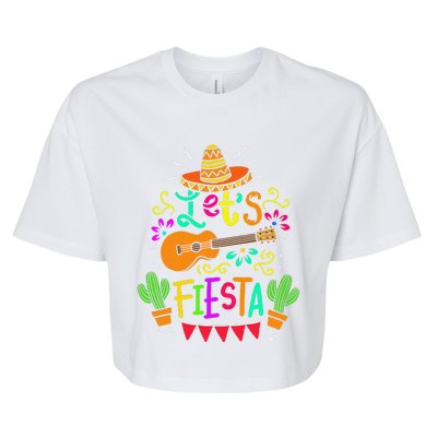 Cinco De Mayo Mexican Guitar Cactus Bella+Canvas Jersey Crop Tee