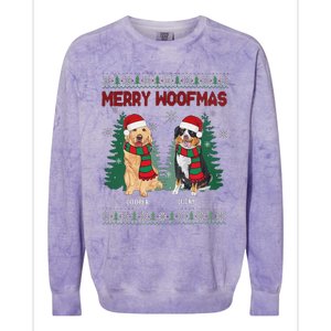 Christmas Dog Merry Woofmas Colorblast Crewneck Sweatshirt