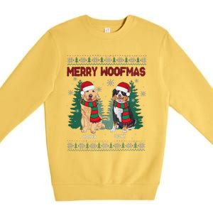 Christmas Dog Merry Woofmas Premium Crewneck Sweatshirt