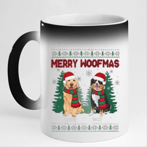 Christmas Dog Merry Woofmas 11oz Black Color Changing Mug