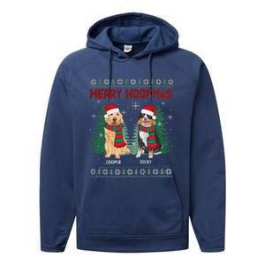 Christmas Dog Merry Woofmas Performance Fleece Hoodie