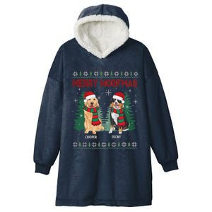 Christmas Dog Merry Woofmas Hooded Wearable Blanket