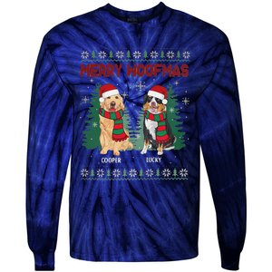 Christmas Dog Merry Woofmas Tie-Dye Long Sleeve Shirt