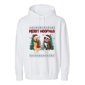 Christmas Dog Merry Woofmas Garment-Dyed Fleece Hoodie