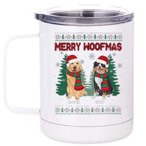 Christmas Dog Merry Woofmas 12 oz Stainless Steel Tumbler Cup