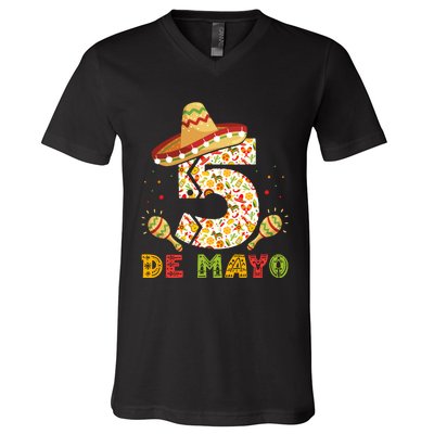 Cinco De Mayo Celebration Graphic V-Neck T-Shirt