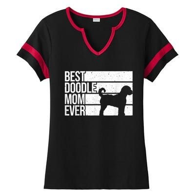 Cool Doodle Mom Art Women Aussiedoodle Goldendoodle Dog Ladies Halftime Notch Neck Tee