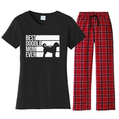 Cool Doodle Mom Art Women Aussiedoodle Goldendoodle Dog Women's Flannel Pajama Set