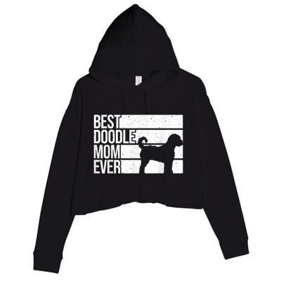 Cool Doodle Mom Art Women Aussiedoodle Goldendoodle Dog Crop Fleece Hoodie