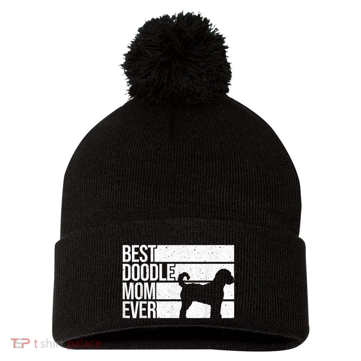 Cool Doodle Mom Art Women Aussiedoodle Goldendoodle Dog Pom Pom 12in Knit Beanie