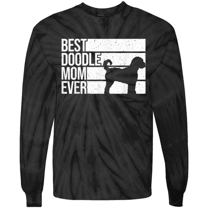 Cool Doodle Mom Art Women Aussiedoodle Goldendoodle Dog Tie-Dye Long Sleeve Shirt