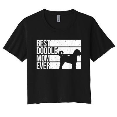 Cool Doodle Mom Art Women Aussiedoodle Goldendoodle Dog Women's Crop Top Tee