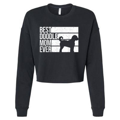 Cool Doodle Mom Art Women Aussiedoodle Goldendoodle Dog Cropped Pullover Crew