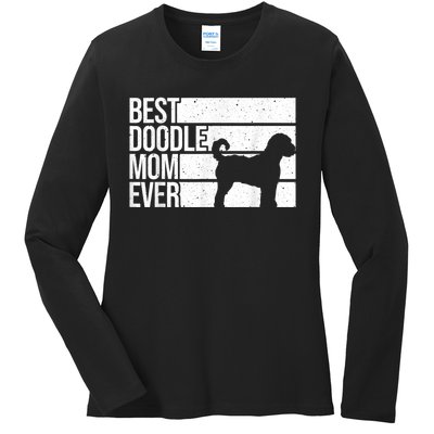 Cool Doodle Mom Art Women Aussiedoodle Goldendoodle Dog Ladies Long Sleeve Shirt