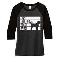 Cool Doodle Mom Art Women Aussiedoodle Goldendoodle Dog Women's Tri-Blend 3/4-Sleeve Raglan Shirt