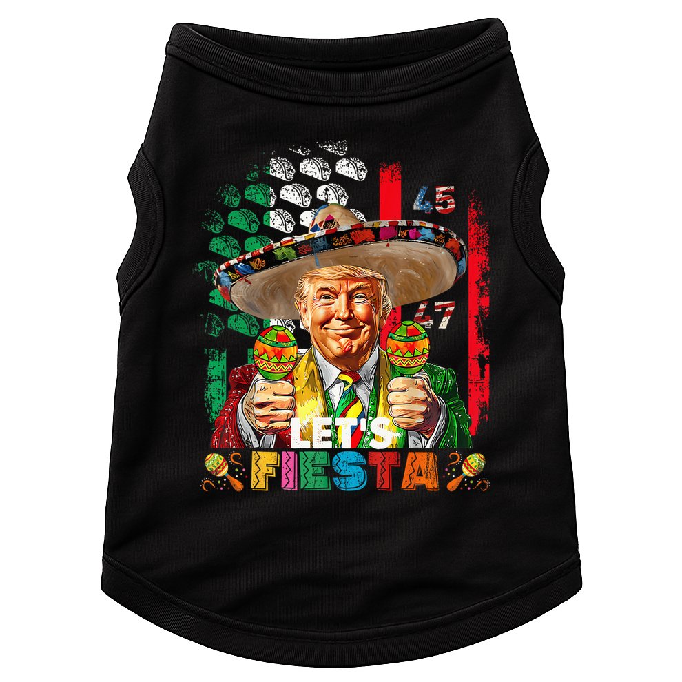 Cinco De Mayo Trump Taco Funny Mexican Trump Let's Fiesta Doggie Tank
