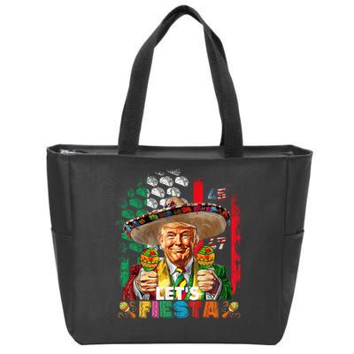 Cinco De Mayo Trump Taco Funny Mexican Trump Let's Fiesta Zip Tote Bag