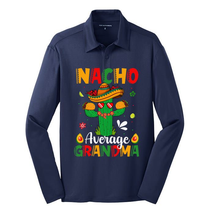 Cinco De Mayo Nacho Average Grandma Nachos Lover Matching Silk Touch Performance Long Sleeve Polo