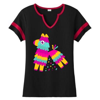 Cinco De Mayo Colorful Pinata Ladies Halftime Notch Neck Tee