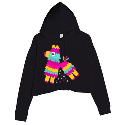 Cinco De Mayo Colorful Pinata Crop Fleece Hoodie