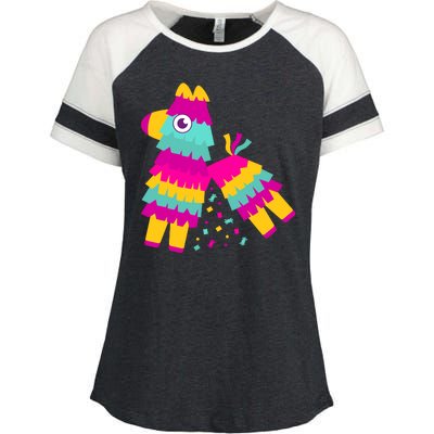 Cinco De Mayo Colorful Pinata Enza Ladies Jersey Colorblock Tee