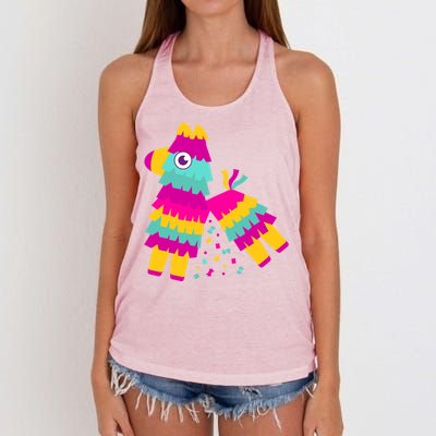 Cinco De Mayo Colorful Pinata Women's Knotted Racerback Tank