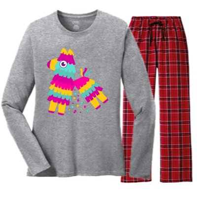 Cinco De Mayo Colorful Pinata Women's Long Sleeve Flannel Pajama Set 