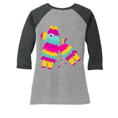 Cinco De Mayo Colorful Pinata Women's Tri-Blend 3/4-Sleeve Raglan Shirt