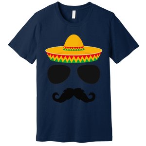 Cinco De Mayo Party Shirts Funny Cinco De Mayo Mustache Face Premium T-Shirt