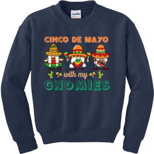 Cinco De Mayo With My Gnomies Mexican Trio Gnomes Kids Sweatshirt