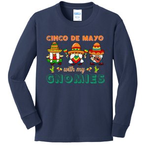 Cinco De Mayo With My Gnomies Mexican Trio Gnomes Kids Long Sleeve Shirt