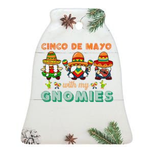 Cinco De Mayo With My Gnomies Mexican Trio Gnomes Ceramic Bell Ornament