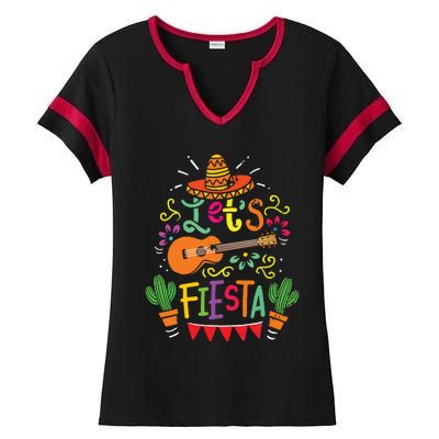 Cinco De Mayo Party Lets Fiesta Mexican Ladies Halftime Notch Neck Tee