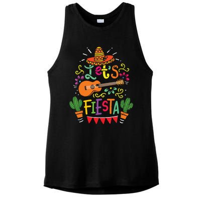 Cinco De Mayo Party Lets Fiesta Mexican Ladies PosiCharge Tri-Blend Wicking Tank