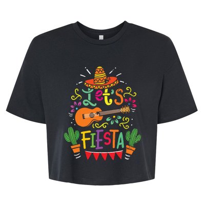 Cinco De Mayo Party Lets Fiesta Mexican Bella+Canvas Jersey Crop Tee