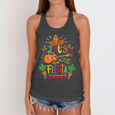 Cinco De Mayo Party Lets Fiesta Mexican Women's Knotted Racerback Tank