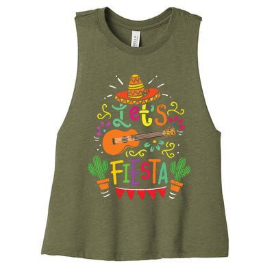 Cinco De Mayo Party Lets Fiesta Mexican Women's Racerback Cropped Tank