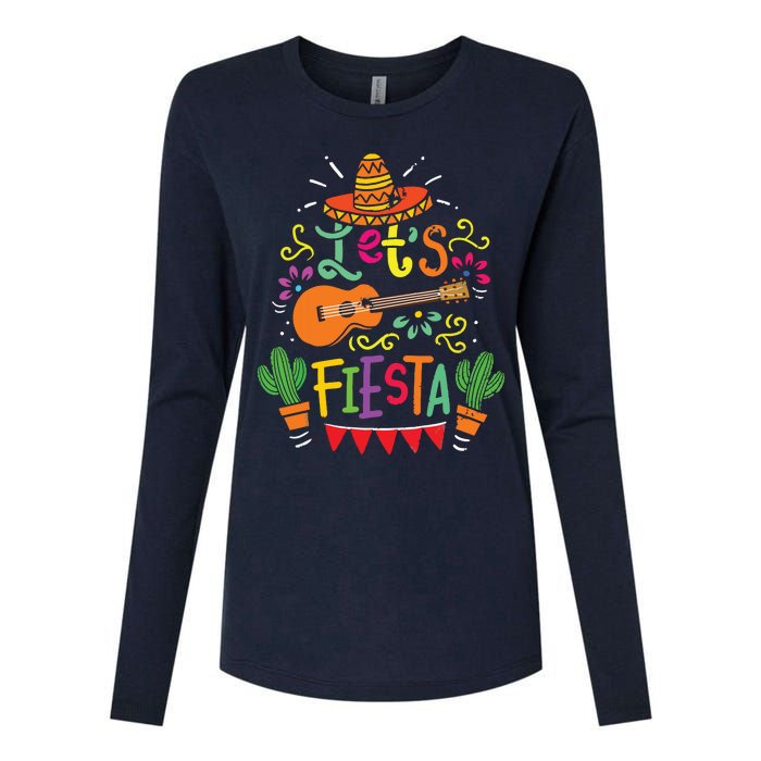 Cinco De Mayo Party Lets Fiesta Mexican Womens Cotton Relaxed Long Sleeve T-Shirt