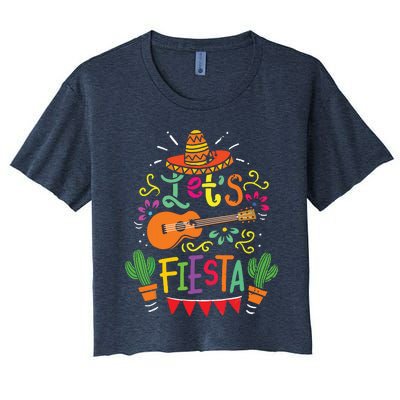 Cinco De Mayo Party Lets Fiesta Mexican Women's Crop Top Tee