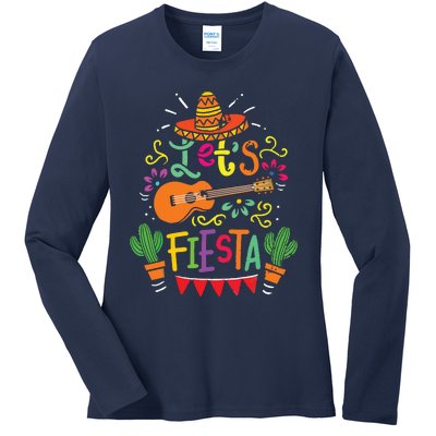 Cinco De Mayo Party Lets Fiesta Mexican Ladies Long Sleeve Shirt