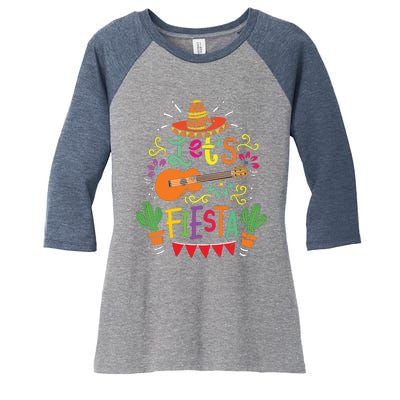 Cinco De Mayo Party Lets Fiesta Mexican Women's Tri-Blend 3/4-Sleeve Raglan Shirt