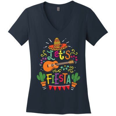 Cinco De Mayo Party Lets Fiesta Mexican Women's V-Neck T-Shirt