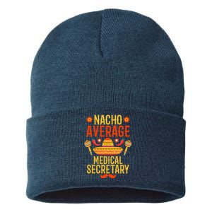 Cinco De Mayo Nacho Average Medical Secretary Sustainable Knit Beanie