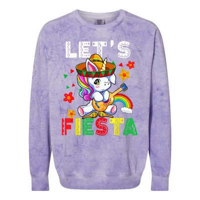 Cinco De Mayo Party Lets Fiesta Dancing Mexican Unicorn Colorblast Crewneck Sweatshirt