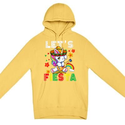 Cinco De Mayo Party Lets Fiesta Dancing Mexican Unicorn Premium Pullover Hoodie