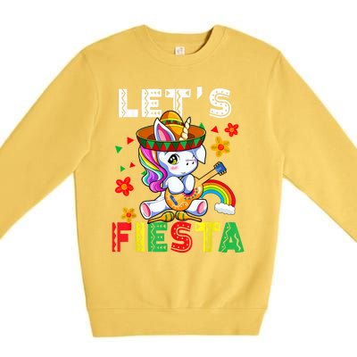 Cinco De Mayo Party Lets Fiesta Dancing Mexican Unicorn Premium Crewneck Sweatshirt