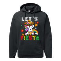 Cinco De Mayo Party Lets Fiesta Dancing Mexican Unicorn Performance Fleece Hoodie