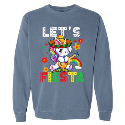 Cinco De Mayo Party Lets Fiesta Dancing Mexican Unicorn Garment-Dyed Sweatshirt